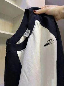 American Oversize Heavy Weight Raglan Long Sleeves T-Shirt Mens Spring & Fall Loose Contrast Color Cotton Base Shirt Top Clothes