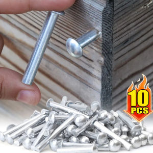 10ชิ้นหมุดย้ำขยายตัวในอะลูมินัมอัลลอยพร้อมที่เสียบด้วยตัวเองสำหรับตู้เฟอร์นิเจอร์ประเภทเคาะสกรูตัวยึดผนัง