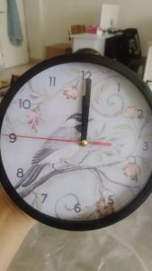 Jam dinding bulat retro jam hias bunga dan burung cocok untuk dekorasi rumah dapur ruang tamu kantor