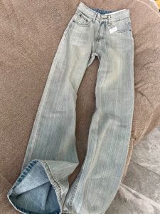 Quần Jeans Ống Thẳng Xanh Nhạt Cao Cấp Cho Nữ Quần Ống Rộng Ôm Dáng Cạp Cao Dài Đến Sàn Quần Jeans Thường Ngày Cho Mùa Xuân