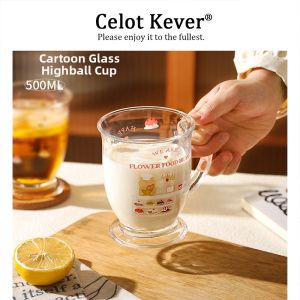 Cute Cartoon Bear Glass Cup