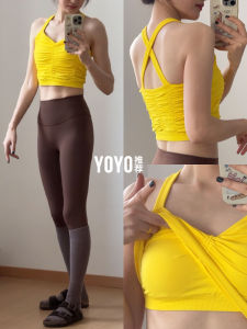 Yoyo Recommended Sports Vest with Chest Pad Professional Yoga Fitness Training Top Outdoor Wearable Gathered Beautiful Back