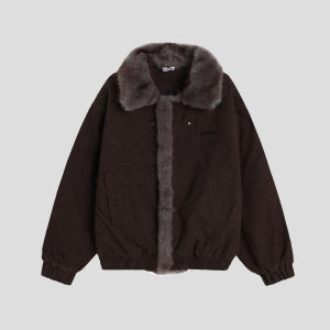 Retro American Cotton Parka with Fur Collar