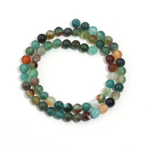 1 Dây Malachite Sọc Xanh Mã Não Hạt Đá Tròn Rời Hạt 4/6/8/10/12mm Cho DIY Trang Sức Làm Vòng Cổ Vòng Tay