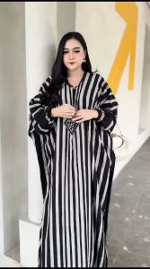 DIVASHION - Baju Kaftan Wanita Bahan Rayon Premium Halus Dan Adem Ukuran Jumbo Resleting Depan Busui Friendly Motif Terbaru