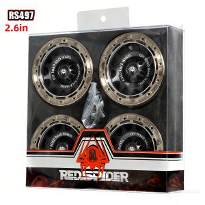 RED SPIDER 4 CÁI 2.6-Inch Bánh Xe Kim Loại Dành Cho Xe RC 1/7 Crawler MK07 JK07 90048 TRX-4 TRX-6 - Đường Kính Ngoài 74.5mm