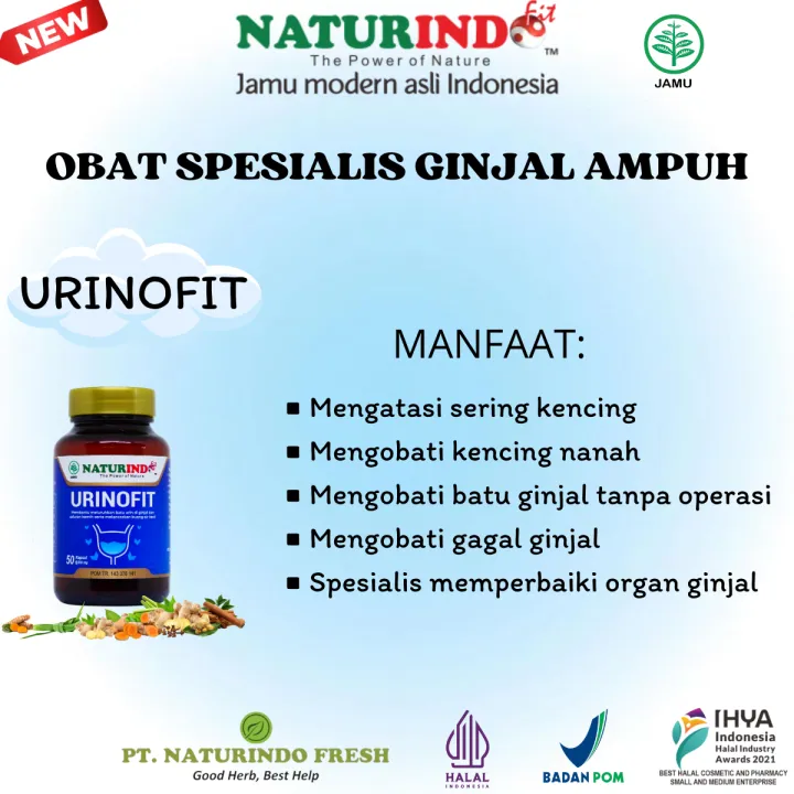 URINOFIT Obat Sakit Ginjal Sakit Pinggang Urin Berbusa Bengkak Kronis Bocor Herbal Original By Naturindo