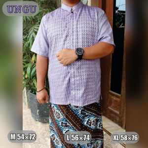 Baju Koko Modern Bahan Songket Lengan Pendek Warna Merah Koko Muslim Pria Bahan Adem Warna Kalem