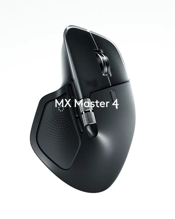 Logitech MX Master 4, Ergonomic Wireless Mouse with Advanced Performance Haptic Feedback, Ultra-Fast Scrolling, USB-C Charging, Bluetooth, Windows, MacOS