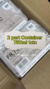 750-2C Disposable 2 Part Container Plastic Rectangular [50sets± X 5Pkt] BEKAS PLASTIK MAKANAN (1Ctn)