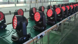 19×15W Zoom Focusing Light with Radiant Light Strip Controlled LED Stage RGBW 5050 DMX512 Strobe Color Wash Effect