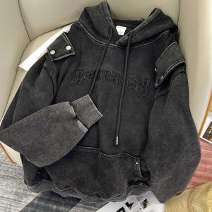 Large Size 300 Pounds American High Street Casual Hoodie Mens Embroidered Letter Neutral Harajuku Hat Sweatshirt