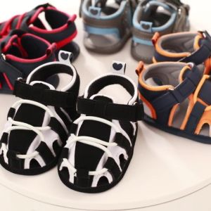 Newborn Sandals Baby Fashion Colored Edge Casual Sandals Babys First Pair Of Walking Shoes Comfortable Soft Sole Sandals