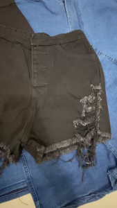 Quần đùi nữ 4 nút kaki jean co giãn nhẹ rách tua rua smlxl