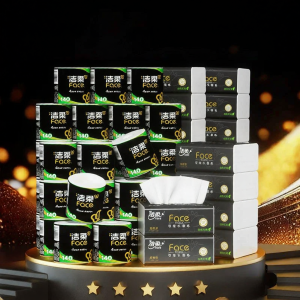 C&S | Black Designed Tissue Papers 18 Packages and Toilet Rolls 27 Rolls