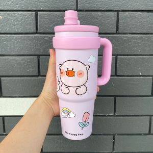 BIZE | High Capacity Stainless Steel Thermal Mug with Dual Drink and Straw Function