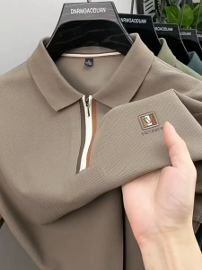 Polo Shirt Pria Distro Bordir Kerah Casual Lengan Pendek Premium half zip Korean Style Slim Fit