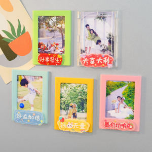 Creative Text Photo Frame Fridge Magnet Instant Camera 3 Inch Photo Paper Magnetic Attraction Decoration Home Accessories
