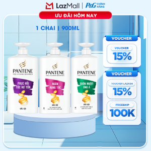 Dầu Gội PANTENE Pro-V Ngăn Rụng Tóc/ Phục Hồi Hư Tổn/ Suôn Mượt Óng Ả/ Giảm Gàu/ Dưỡng Ẩm - Chai 900ML