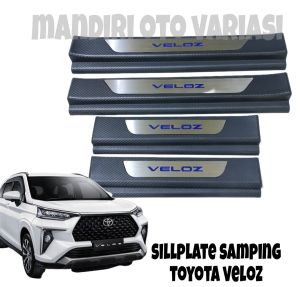Sillplate samping pintu mobil Toyota Veloz 2022 sill plate samping pijakan kaki mobil carbon