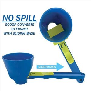 ช้อนตวงช้อนกรวยผงโปรตีนมีด้ามยาว2 In 1ดีไซน์แบบเลื่อนช้อนแกดเจ็ตสำหรับครัว