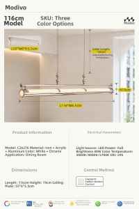 FANCY LAMP CLUB | Modern Bauhaus Linear Long Strip Creative Restaurant Pendant Light