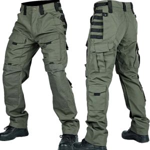 Men Tactical Pants Quick Dry Milit Multi-Pocket Cargo Pants Casual Trousers Wear-Resistant Workwear Traning Hunting Pants Loose