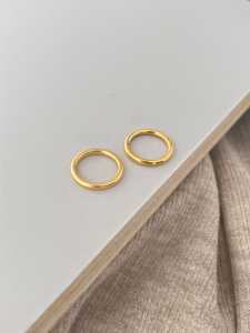 Fashionable Heavy-duty Antique Gold Matte Ring Womens Luxury Non-fading Simple Circle Ring Elegant Fashion Jewelry