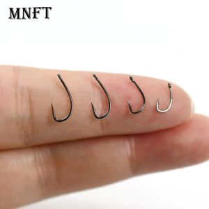 100Pcs/Pack 12# 14# 16# 18# Black Nickel Trout Single Hook With Barb High Carbon Steel Fishing Flies Spoon Hooks