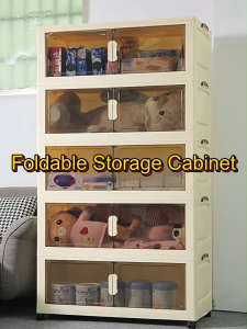 【TidyStore】 Home Foldable Storage Cabinet  Storage Box  Wardrobe Organizer  (1-5 Layers)  2 Doors Multipurpose Foldable Stackable Storage Cabinet Box With Roll