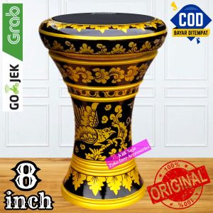 Gendang Atau Darbuka Kayu 8 inch Gold Hitam Power Beat Hitam Import