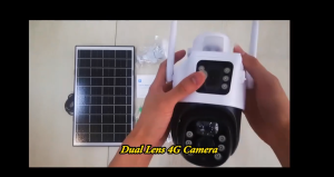 V380 Pro Dual Lens Solar CCTV Camera Connect Cellphone 4G SIM / WiFi Outdoor IP66 Waterproof PTZ 360 Auto Tracking Two Way Audio Full Color Night Vision Low Power Solar Battery CCTV