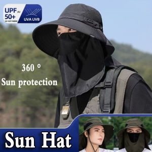 Camping Hats Fishing Fisherman Hat Outdoor Windproof Sun Hiking Hat Full Face Cover Protection Waterproof Cap Neck Cover UV-Proof Sun Hats Topi Memancing 遮阳帽 渔夫帽