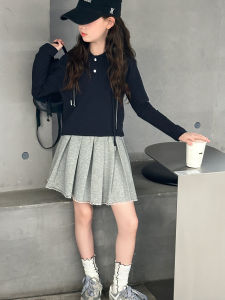 MPW | ชุดเดรสแขนกุดมีฮู้ดสำหรับเด็กผู้หญิง ชุดฤดูใบไม้ร่วง 2025 ชุดกระโปรงสั้นขอบลูกไม้สไตล์เกาหลี เสื้อผ้าเด็ก ชุดแฟชั่น