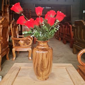 Bình hoa decor bình hoa gỗ lọ hoa gỗ gụ tự nhiên decor trang trí nhà cửa phòng khách.