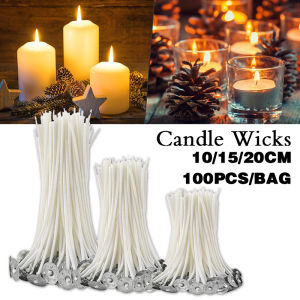 100pcs Candle Wick Smokeless Wax Pure Cotton Wick DIY Candle Making Pre-waxed Wicks Candle Cotton Wicks