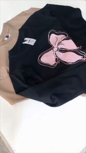 Baju kaos anak cewek setut reguler crop tangan panjang 1-9 tahun