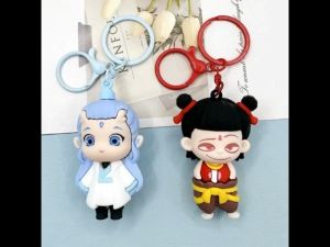Ne Zha 2 Keychain 3D PVC Figure Cute Ao Bing Backpack Charm Anime Gift For Students