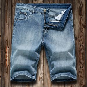 2026 Summer Shorts Jeans Men Denim Pants Stretch Dark Blue Fashion Design Mens Jeans Slim Straight Male Short Jeans Hombre