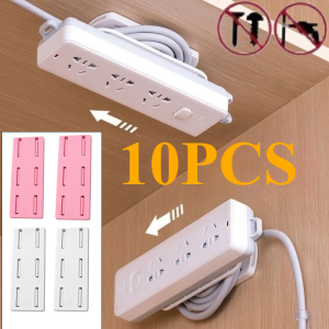10Pcs Power Socket Holder Self Adhesive Punch-Free Plug Fixer Seamless Socket Holder Wall Mount Fixator