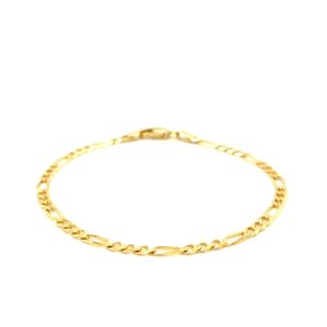 Nathalias NY สร้อยข้อมือฟิกาโรทองคำแท้ 14K รุ่นลักซ์ซูพรีม (3.00 มม.) Solid Figaro Bracelet 05146
