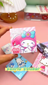60pcs/set Sanrio Kuromi Stickers Anime Ins Small Gift Box Pattern Sealing Stickers Hello Kitty Melod