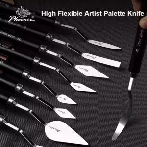 1PC PHOENIX High Flexible Palette Knife Artist Stainless Steel Painting Knives Wood Handle Paint Spatula for Oil Acrylic Paint