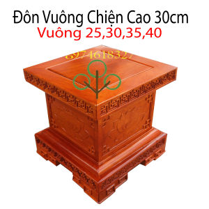 Chân loa senKỷ hoa senĐế vuông gỗ hương cao 30cm cỡ mặt 253035 vuông