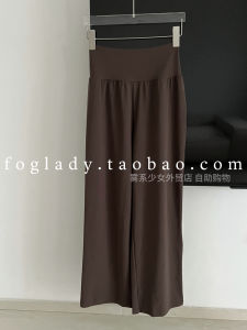 High Waist Wide Leg Pants Womens Fleece Lined Loose Fit Yoga Sports Running Casual Trousers Anti Curl Edge Comfortable Breathable