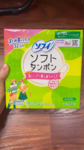 Băng Vệ Sinh Tampon Unicharm Sofy Soft Hộp 32 Chiếc Siêu Thấm Dịu Nhẹ ( Màu Xanh Lá) - Hàng Nhật nội địa