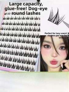 Natural Looking Dog Eye Single Cluster False Eyelashes Self Adhesive No Glue Required Easy to Use for Lazy People