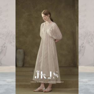 JK&JS | Luxury Design Print Silk Dress Long