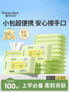 Baby Hand Mouth Wet Wipes Portable Small Pack for School Children Kindergarten Plant Mom Special Use Wet Wipes Baby Wet Wipes