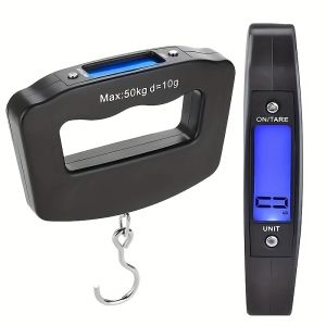 Cân Hành Lý Kỹ Thuật Số Cân Treo Điện Tử Có Đèn Nền LCD 50kg/110lb Có Tay Cầm Để Cân Hành Lý Du Lịch Và Cân Cá